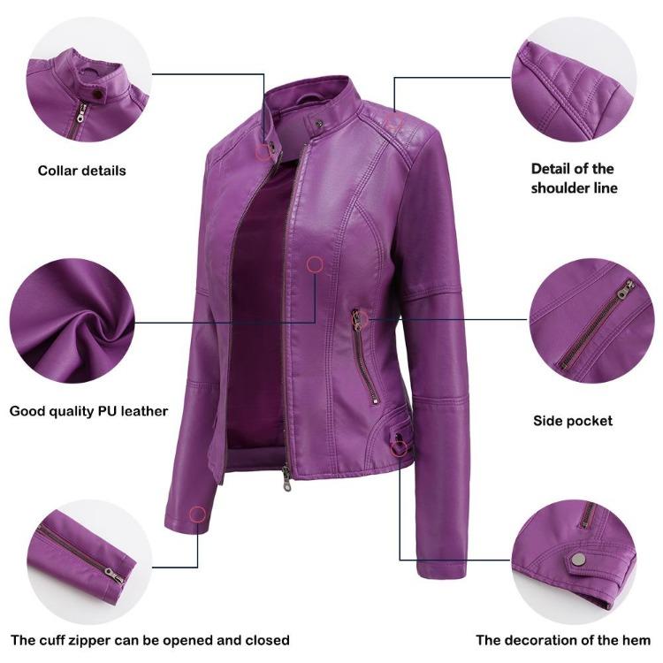 Yeni Moda Oversize Crop Racer Biker Ceket Kadın PU Suni Deri Motosiklet Bomber Mont İnce Fermuarlı Günlük Dış Giyim Plus Size S'den 4XL'e