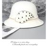 Casual Dome Short Brim Basin Hat Women's Diamond Bucket Hat Autumn and Winter Woolen Top Hat Women's British Style