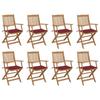 Day and Night - Day and Night Folding Garden Chairs 8 Units and Cushions Solid Acacia Wood