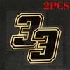2pcs Motorcycles Gold Number 0-9 Stickers Waterproof for Motorcycle Fairing Helmet Car Windows Trunk Universal Vinyl Decals