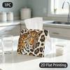 1pc Tissue Box, Modern Wildlife Style/Leopard Portrait/Fierce Natural Vibe Pattern, 2D Flat Printing, Dust Blocking, Built To Last, Tissue Container, 