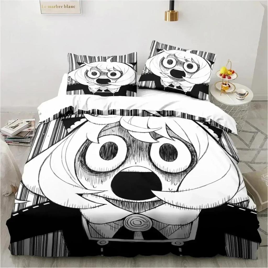Luxury New 3D Print SPY FAMILY Anya Anime Bedding Set Duvet Cover Bed Set Quilt Cover Pillowcase king Queen Size Boys Adult