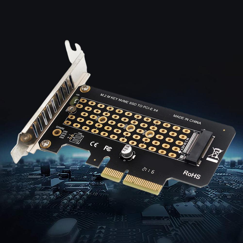 M.2 NVMe SSD TO PCIE X4 Adapter Full Speed M.2 NVMe SSD To PCI Express 3.0/4.0 Extender Card LED Indicator for Windows//Linux