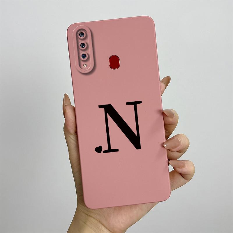 For Samsung Galaxy A20s Case Samsung A20s Cover SM-A207F SM-A207M SM-A2070 Cute Letters Square Phone Case Shockproof Back Cover Galaxy A20s