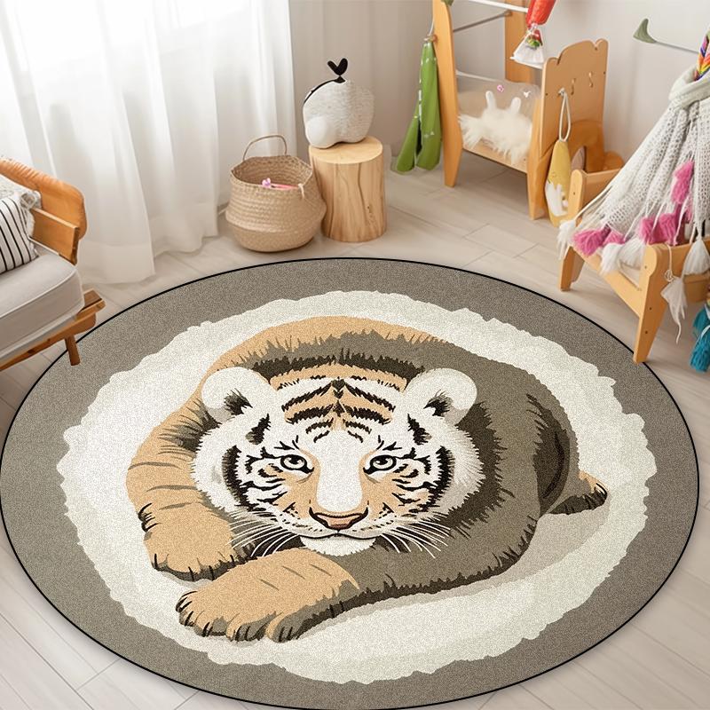Niedliche Kleine Tiere Runder Teppich Wohnzimmer Heimdekoration Kurzflor Schlafzimmer Weiche Teppiche Kinderruhebereich Rutschfeste Bodenmatten