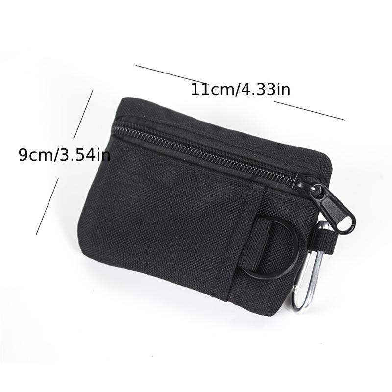 1PC Mini Purse Key Pouch, Casual Style Nylon Zipper Sports Storage Bag, Small Hanging Card Holder, Card Bag, Waist Bag