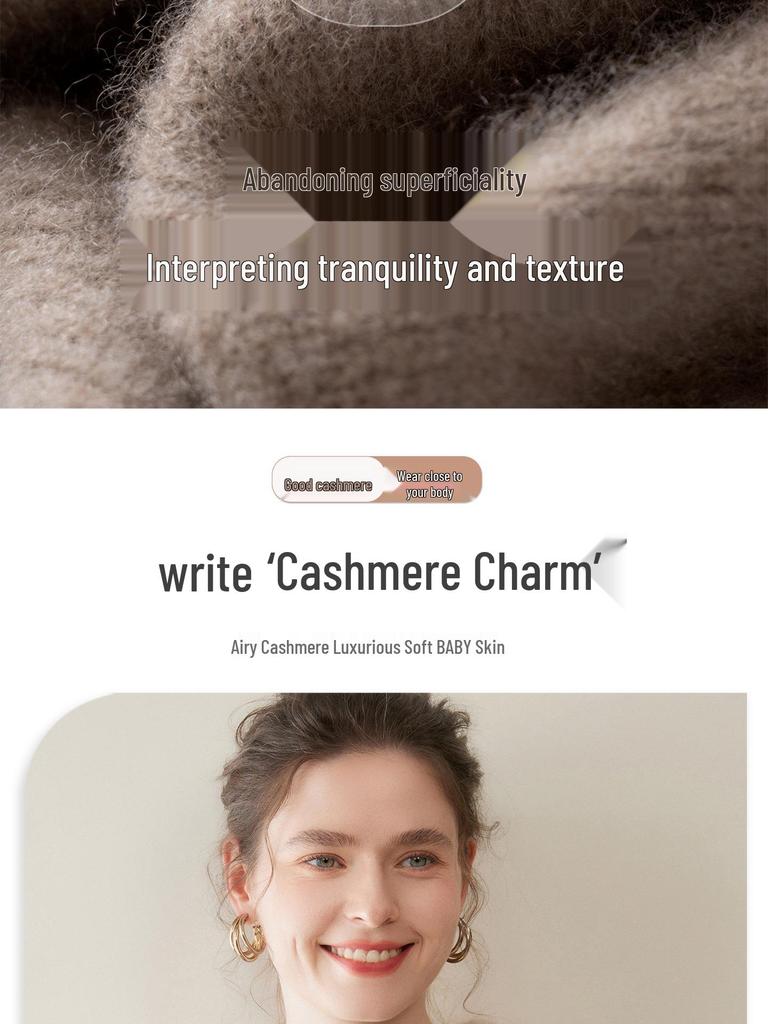 Autumn/Winter 2025 Women's Ribbed Cashmere Hoodie - Thick, Elegant, Solid Color, Warm Base Layer Sweater