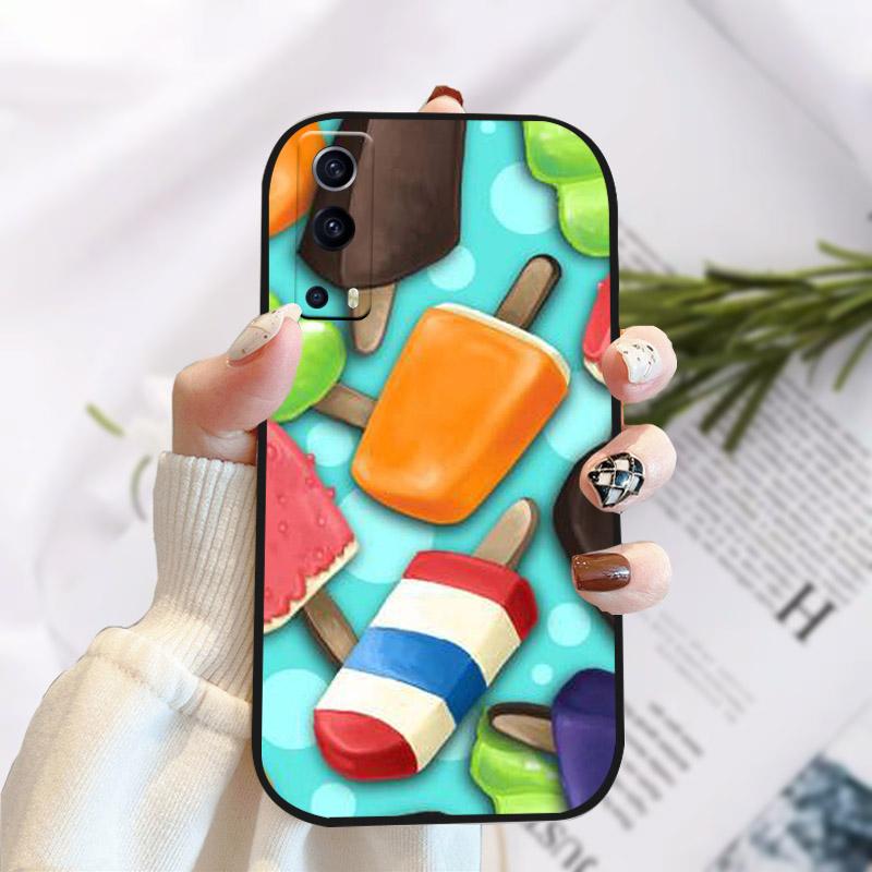 For Vivo Y72 Y52 5G Case Cover Stylish Painted Silicone Soft TPU Phone Protective Shell For Vivo Y 72 52 5G Shockproof Bumper