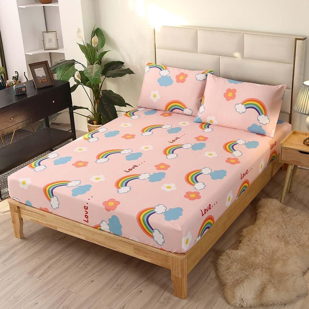 Cat Pattern Bed Hat Three-Piece Digital Printing Home Bedding Bed Hat Three-Piece Set Children And Adults