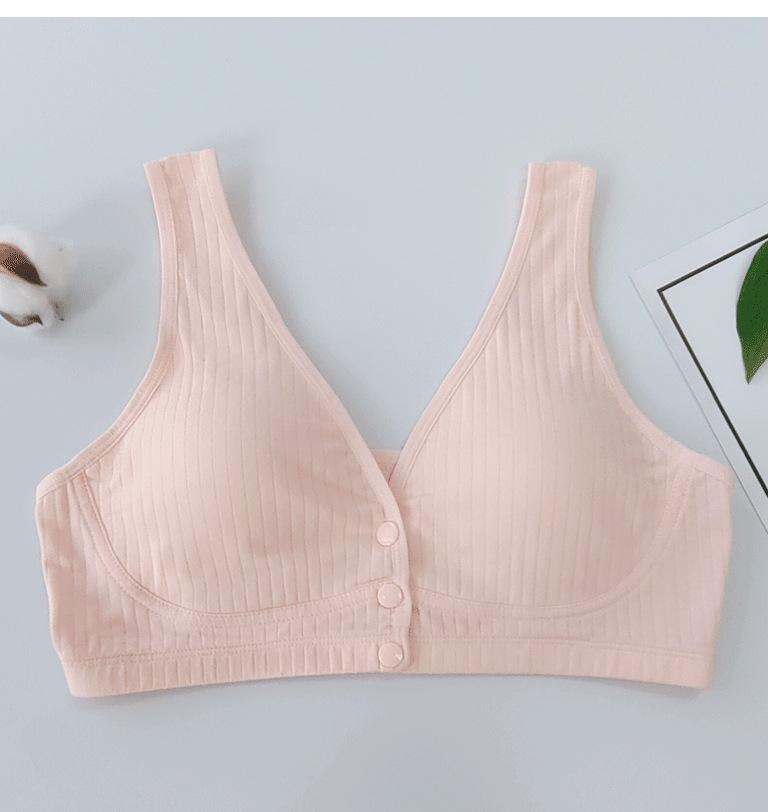 

New 2025 Wire-Free Cotton Nursing Bra for Postpartum: Breathable, Front Closure, Plus Size 2XL телесный