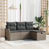 VidaXL 4-Piece Garden Sofa Set with Grey Cushions In Poly Rattan 3360280