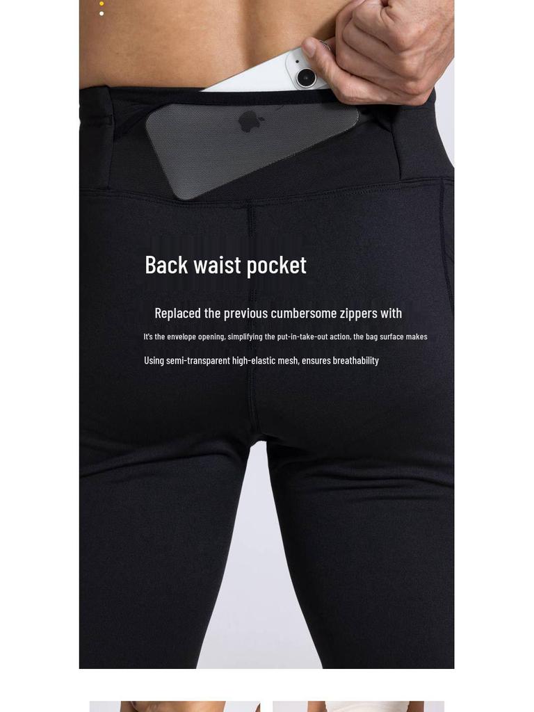 Men's and Women's Fleece-Lined Quick-Dry High-Waisted Compression Fitness Tights for Outdoor Fitness, Marathon, Training, and Racing.