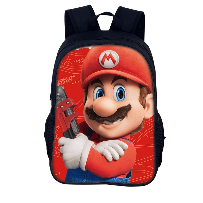 Super Mario Bros Backpack For Kids With Breathable Nylon Material For School Use