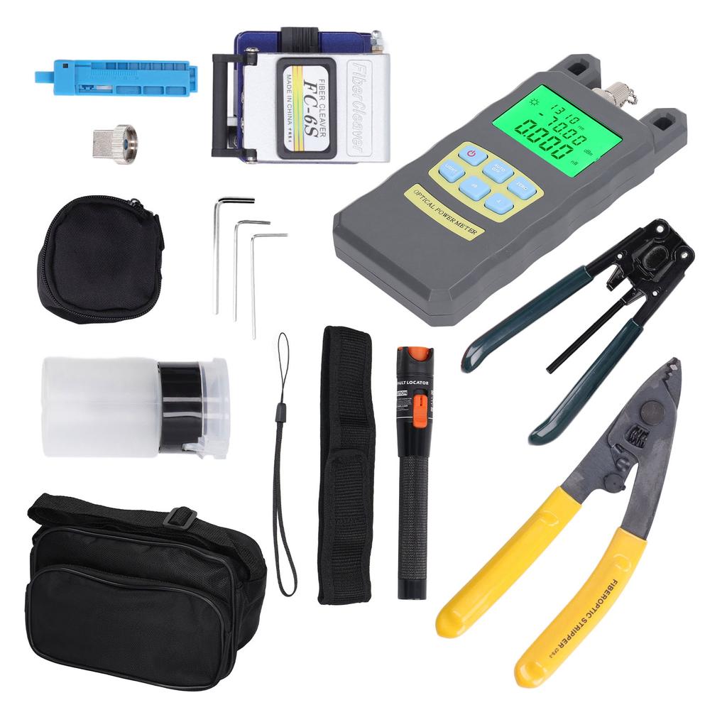 15 szt. Zestaw narzędzi do światłowodów 3 w 1 Uchwyt Gilotyna do światłowodów Interfejs 2,5 mm OPM VFL FTTH