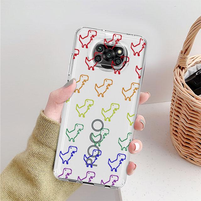 

Милый прозрачный чехол с изображением маленького динозавра для Xiaomi Mi Poco X3 NFC M3 Pro F3 F1 11 Lite 12 Redmi Note 10 9S 8 7 9, мягкий чехол для телефона Redmi Note 7