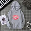 Sexy lip print hoodie long-sleeved women's casual fashion sweatshirt