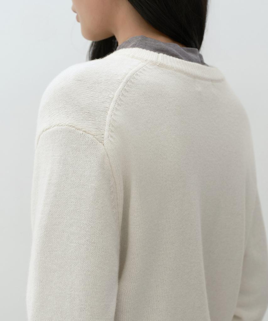 MUSINSA STANDARD WOMAN [Victoria Wool] Women'S Crew Neck Knit [Cream]