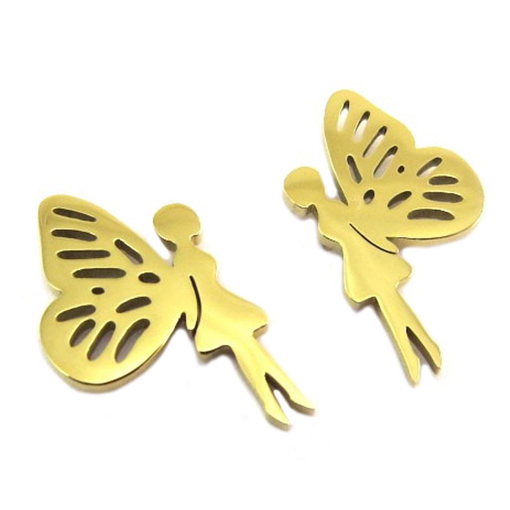 

Lily s Treasures [P7753] - Золотые дизайнерские серьги из стали Tinkerbell - 17x10 mm