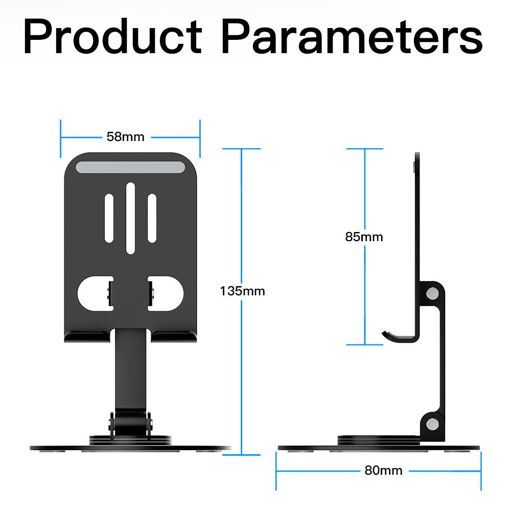 KEYSION Metal Aluminum 360° Rotation Tablet Holder Folding Universal Phone Bracket Adjustable Desktop Stand For iPad And Phone