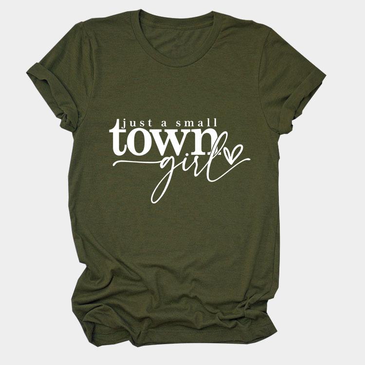Casual just a small town letter print fashion ladies short sleeves