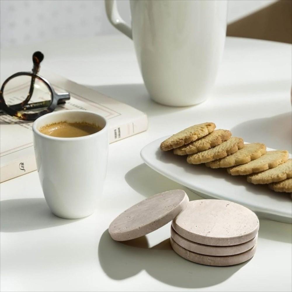 Natural Marble Coasters Placemat Vintage Combinable Jewellery Display Plate Heat Resistant Non-Slip Insulation Pads