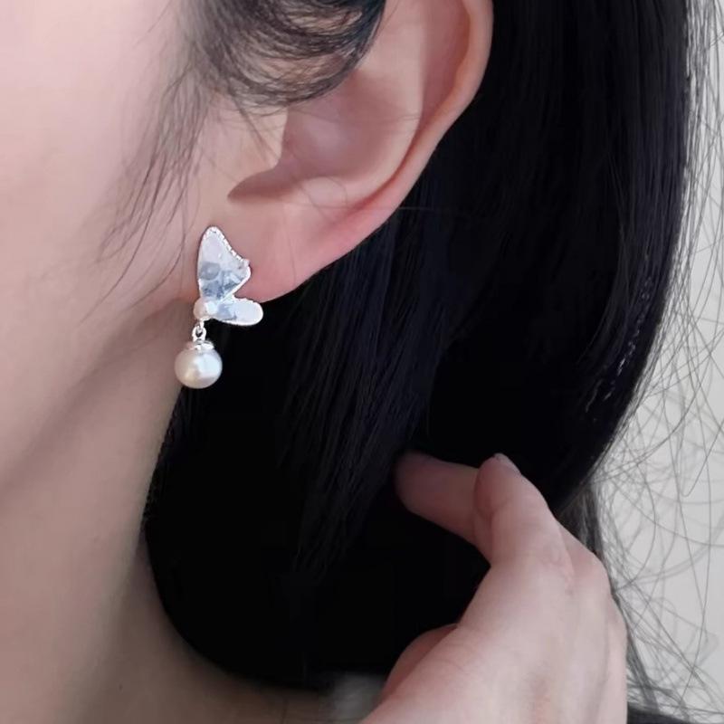 Cercei Ciucuri Floare Golă Acul de Argint Modă Personalitate Vânt Rece Cercei Lungi Temperament Cercei Avansați