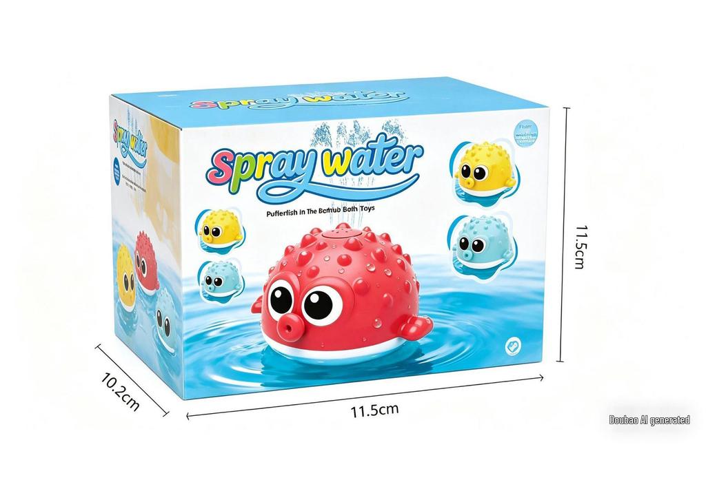 Pufferfish Electric Induction Water-Spray Bath Toy Frog Octopus Whale with Lights & Music
