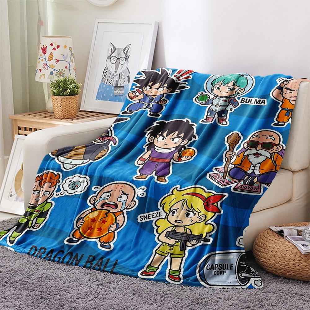 1PC Dragon Ball Patterned Flannel Blanket Suitable For All Seasons For Home Decor Warmth And Comfort Gifts Holiday Present