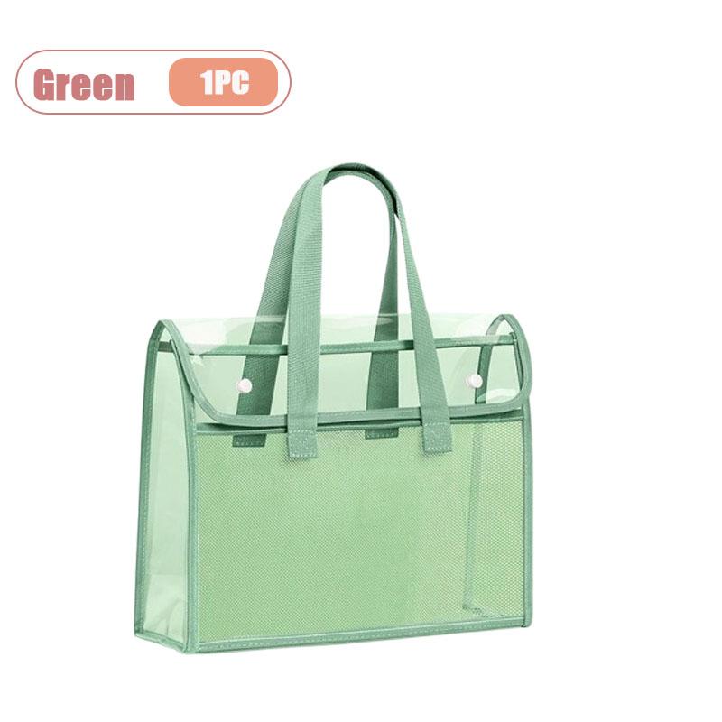 Thick Handled Document Folder Transparent Waterproof Durable Student Tutoring Paper Homework Book Storage Bag Organizer Pouch 2390₽