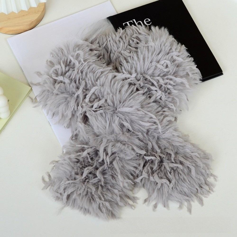 Autumn Winter Soft Plush Fluffy Fur Scarf Thicken Warm Neck Covers Cold Resistant Cross Neckerchief Neck Warmers