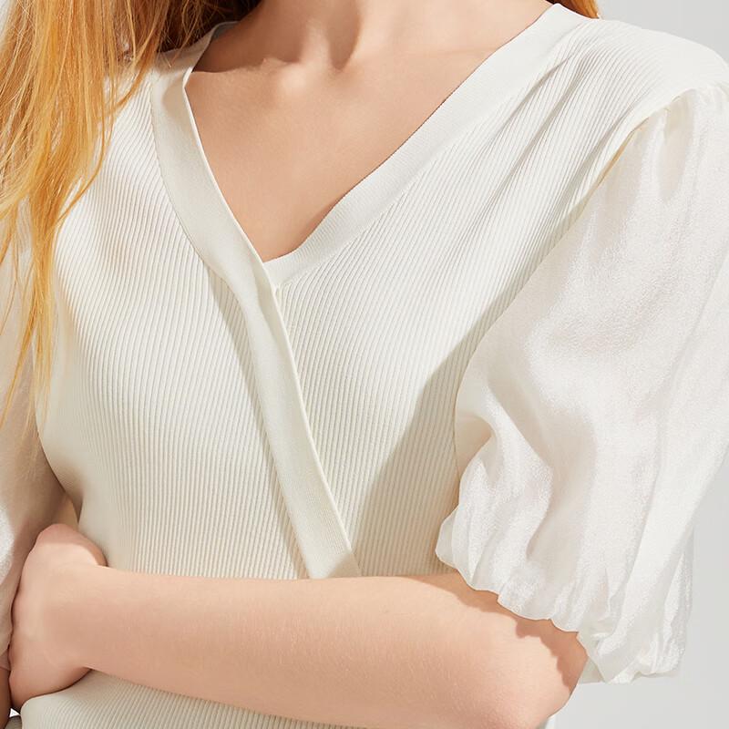 Women's New Chinese Style V-Neck Knit Short Sleeve Top