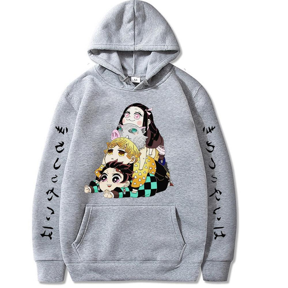 Anime Demon Slayer Clothes Men Women Kimetsu No Yaiba Hoodies Oversized Casual Sweatshirt Prevalent Pullover Harajuku Streetwear
