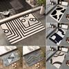 Nordic Abstract Style Bath Mat Diatom Mud Bathroom Non-slip Floor Mats Super Absorbent Entrance Carpet Toilet Rug for Home Decor