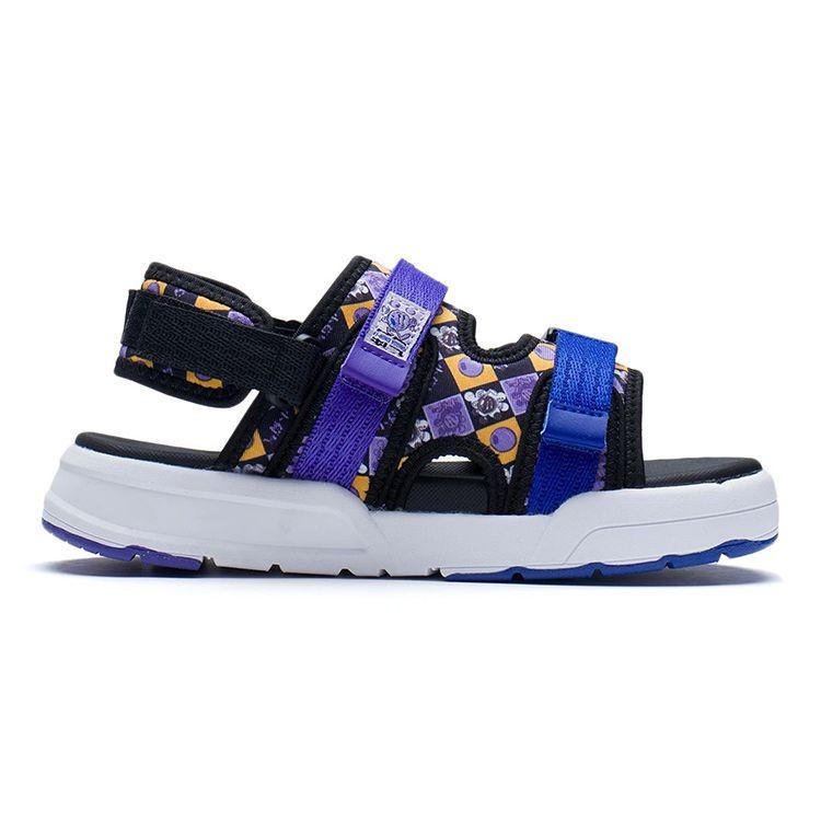 Li Ning Youth Coca Casual Sports Sandals Kids Sandals Black Purple YKUS010-1