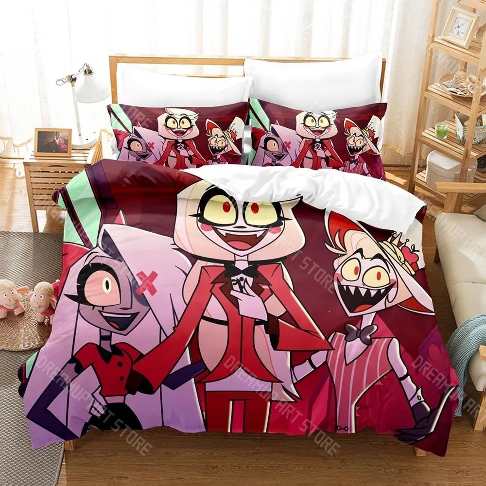 3D Print Hazbin Hotels Bedding Set Single Twin Full Queen King Size Bed Set Adult Kid Bedroom Duvetcover Sets