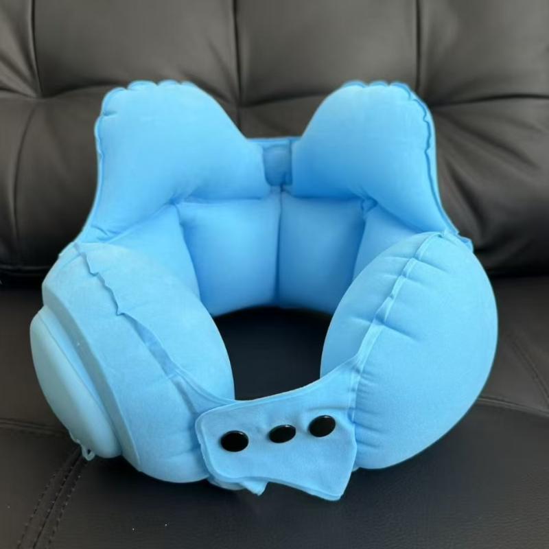1Pc Compressible Inflatable Neck Pillow, Portable Travel Cervical Support Pillow, Inflatable Air Neck Rest For Plane & Naps