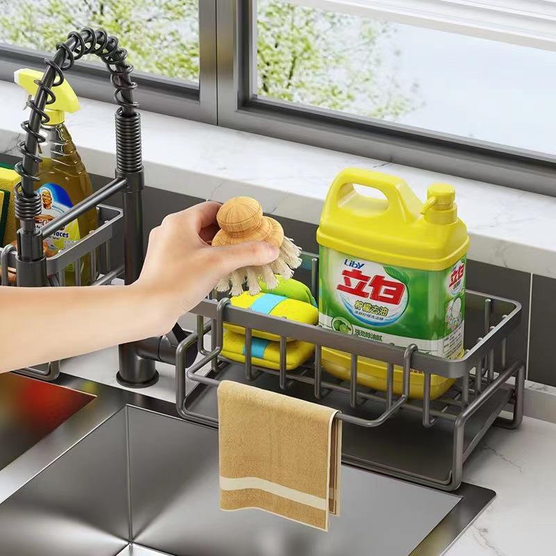 Multifunctional Kitchen Sink Storage Rack & Sponge Holder