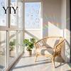 Home Window Decoration 16Pcs Decals to Prevent Bird Strikes, Clings for Birds Circles Style Rainbow Privacy Film Alert Static Glass Reminder Sticker,