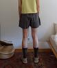 Nokeontencheu 196. Check Belted Half Pants _ Charcoal