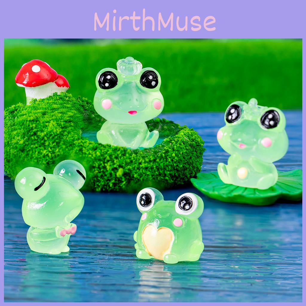Adorable Glowing Frog Figurines For Car And Desk Resin Craft Decor Accessories