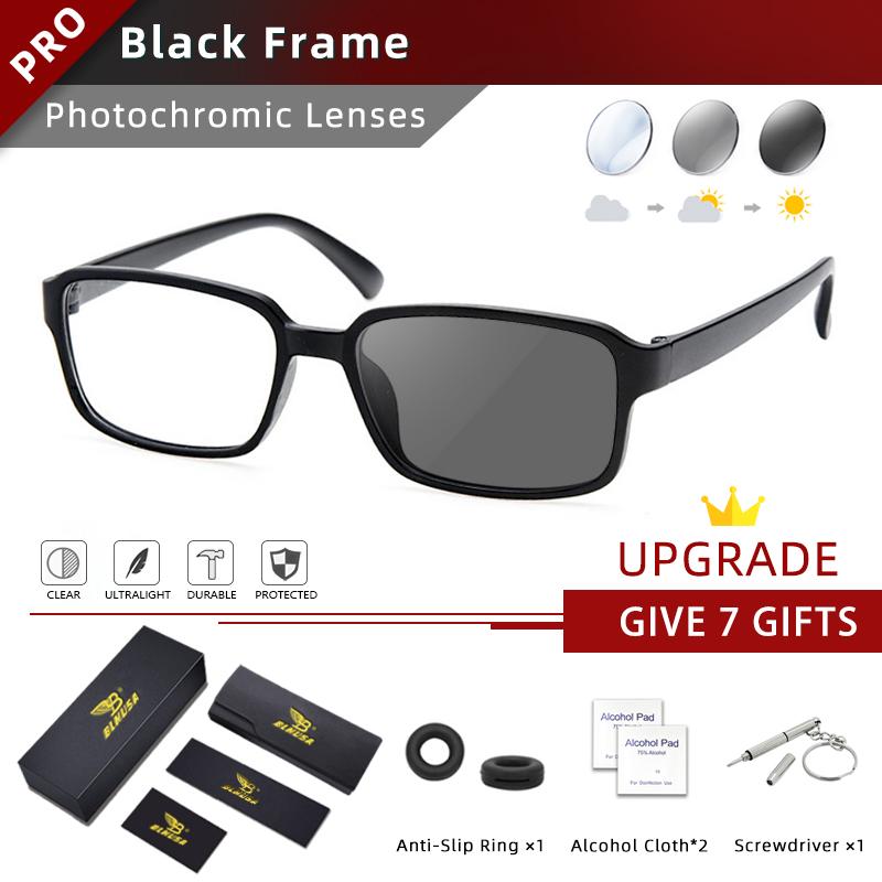 BLMUSA Wide Oversized Reading Glasses Ultralight Anti Blue Light Myopia Frame TR Myopia Customization Glasses Big Faces for Men