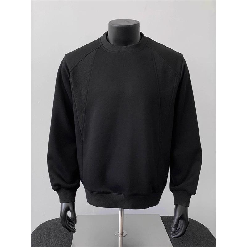 Men's Plus Size Heavyweight Crewneck Hoodie - Fleece Lined, Loose Fit, Long Sleeve, Trendy for Autumn and Winter