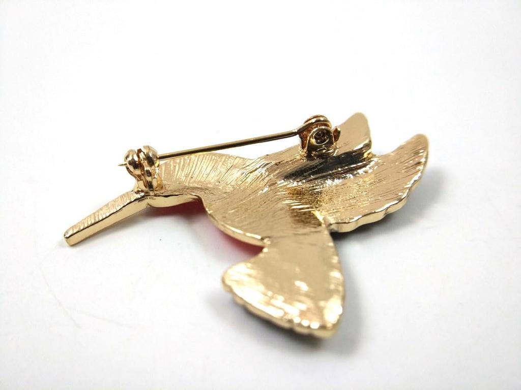 [F KNOTEN] Kolibri-Anstecknadel, 4,5 cm x 3,3 cm, mit Verschluss, Stilvoll, Niedlich, Formell (Braun)