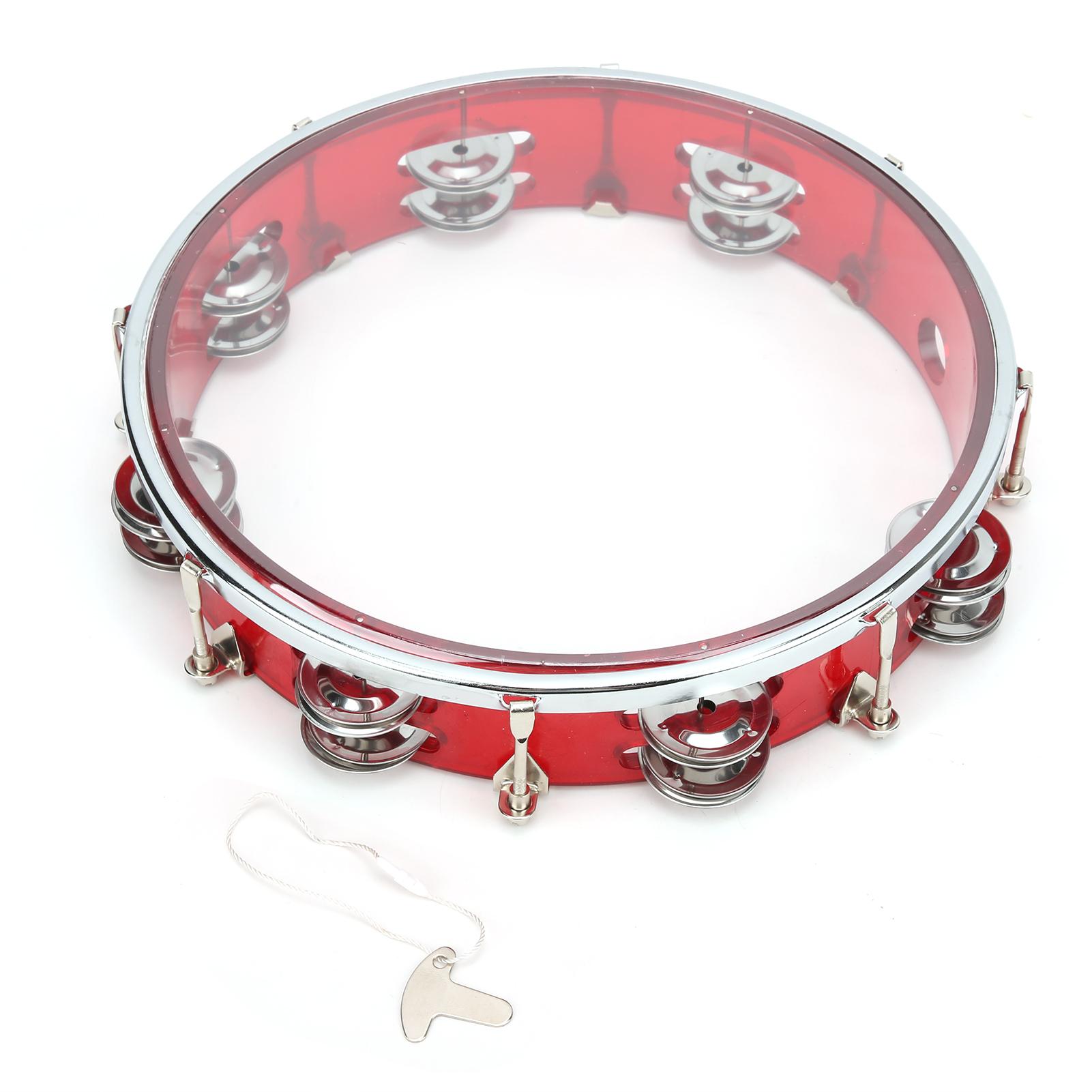 Tambourine Double Row 10in Percussion Jingles Instrument for Party Performance
