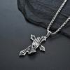 Vintage Praying Hands Cross Pendant Necklace Hip-hop Stainless Steel Chain Neck Accessories Hip Hop Rock Jewelry Gifts