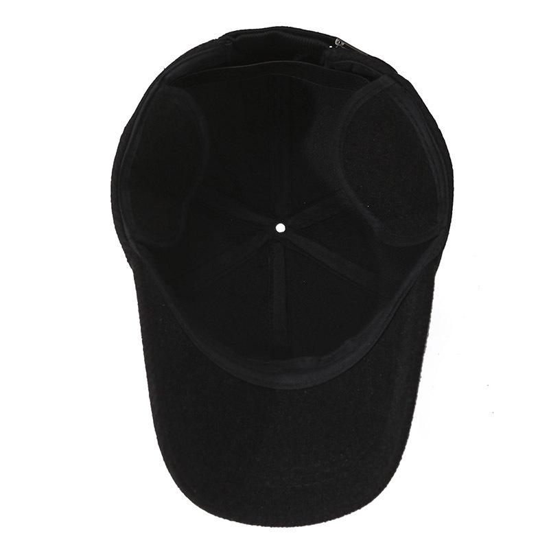 Vinter Herre Fløyel Fortykket Baseballcaps Middelaldrende og Eldre Utendørs Ørebeskyttelseslue Casual Mote Varm Bomullshatt