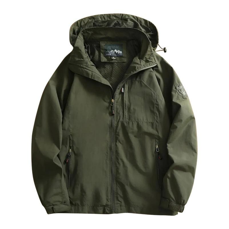Jacke Herren Windbreaker Frühling und Herbst Technologie Drei-Schutz Jacke Lässig Locker Mit Kapuze Professionell Outdoor Winddichte Jacke