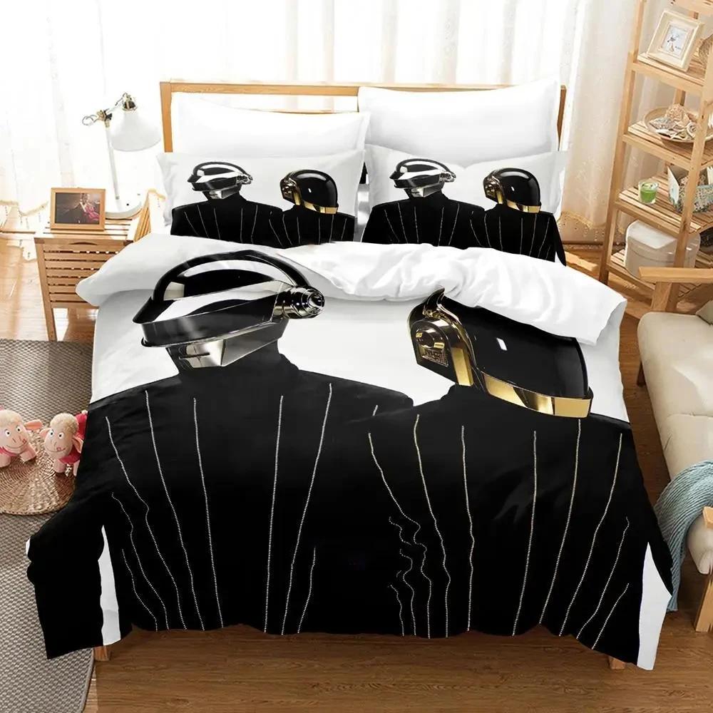 

Hip Hop Daft Punk Adult Boys Cartoon Anime 3 Piece Set Kawaii 3D Duvetcover Sets Casal Bedding New EU single(135x200cm)