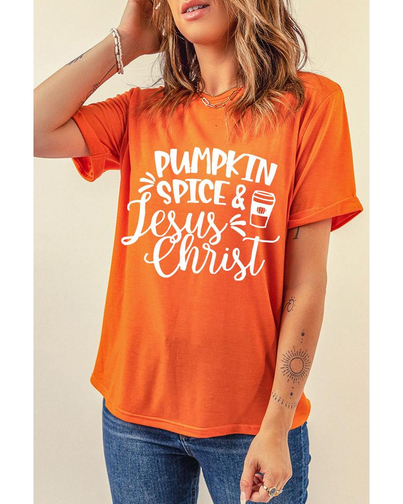 Azura Exchange PUMPKIN SPICE & Jesus Christ Graphic T-shirt