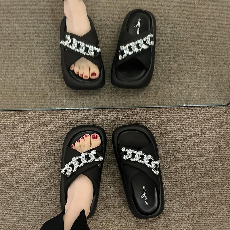 Fashion Slippers Women Summer Female Shoes Luxury Slides Platform 2025 Designer Beach Fashion Scandals Shoes House Slippers Platform Sli